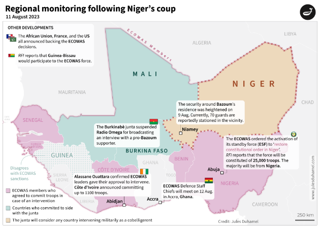 Niger Coup map